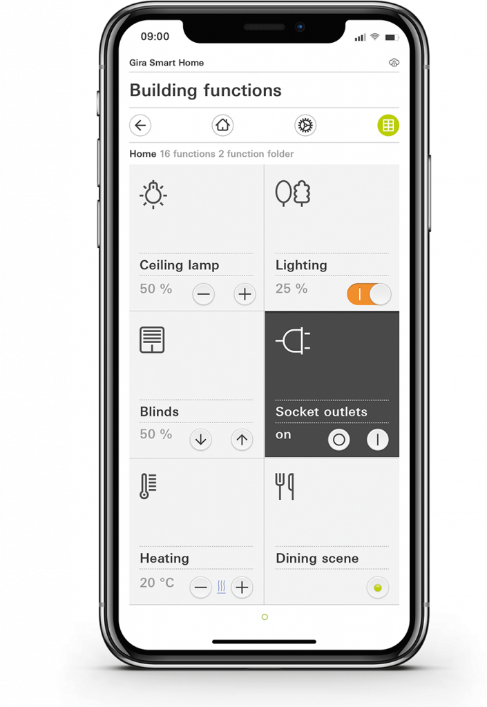 Aplikacja Gira Smart Home na telefonie Iphone